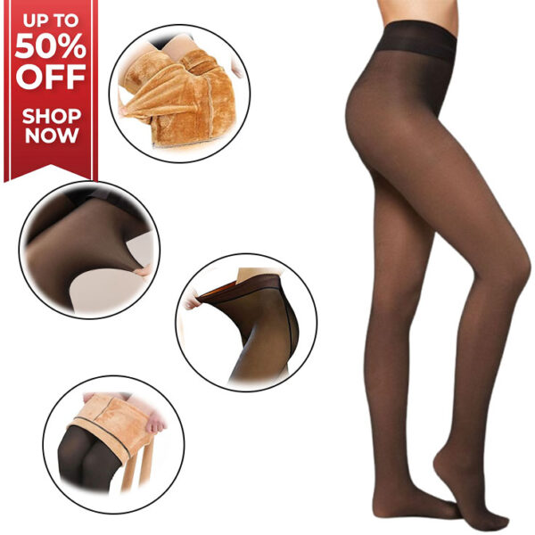 Women Tights Thermal Velvet Wool Legging Nude Color Flexible - Image 7