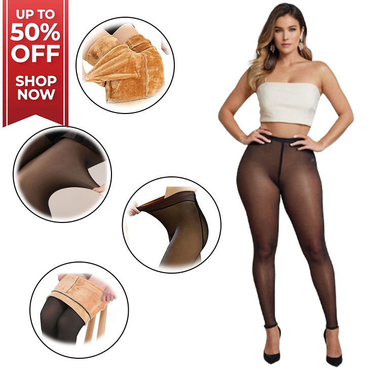 Women Tights Thermal Velvet Wool Legging Nude Color Flexible