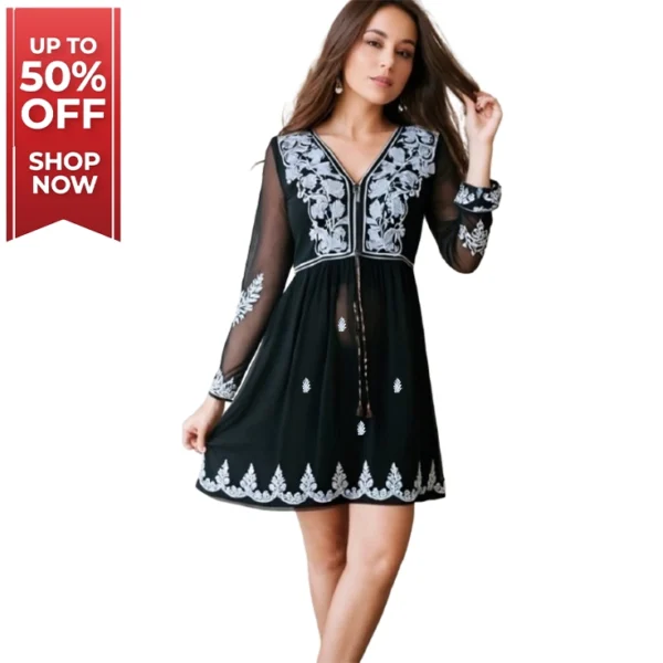 Trendy Summer Black Top Upper Tops & Tunics Fashionable Easily Wearable - Image 3