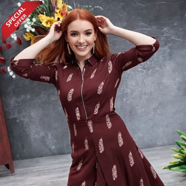 Stylish Women Designer Top Maroon Summer Wear - Image 7