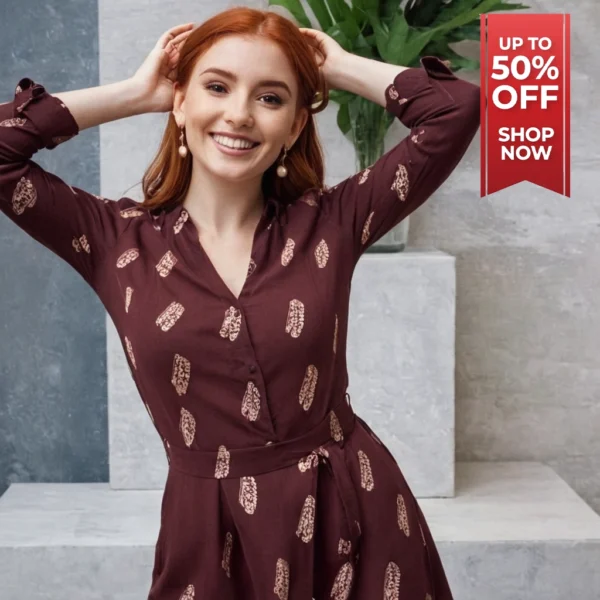 Stylish Women Designer Top Maroon Summer Wear - Image 8