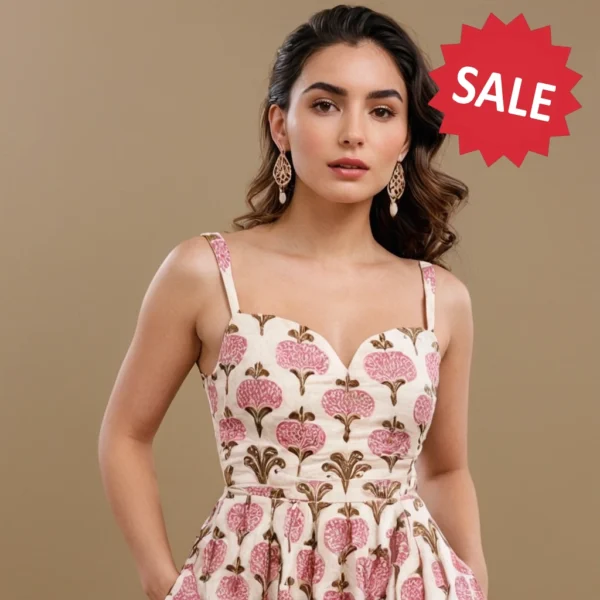Pink Top for Women Beautiful Flowers - Image 3