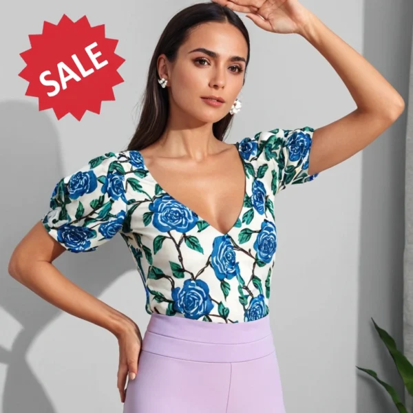 Blue Top Women Trendy Blue Top - Image 2