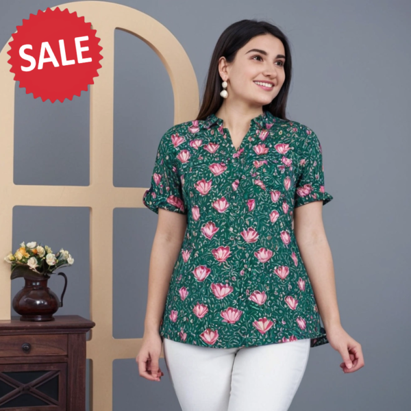 GREEN DESIGNER STYLISH WEARABLE TOP FOR WOMEN - Image 4