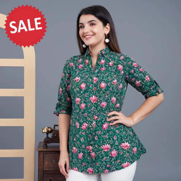 GREEN DESIGNER STYLISH WEARABLE TOP FOR WOMEN