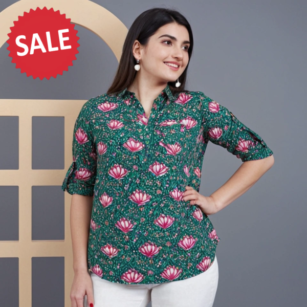 GREEN DESIGNER STYLISH WEARABLE TOP FOR WOMEN - Image 3