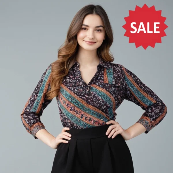 PRINTED WOMEN SWAGGY PROFESSIONAL TOP | PRINTED TOP - Image 5
