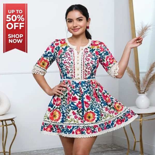 RAJASTHANI WORK WEARABLE TOP | MULTI COLOR | TRENDY TOP - Image 2