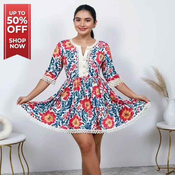 RAJASTHANI WORK WEARABLE TOP | MULTI COLOR | TRENDY TOP