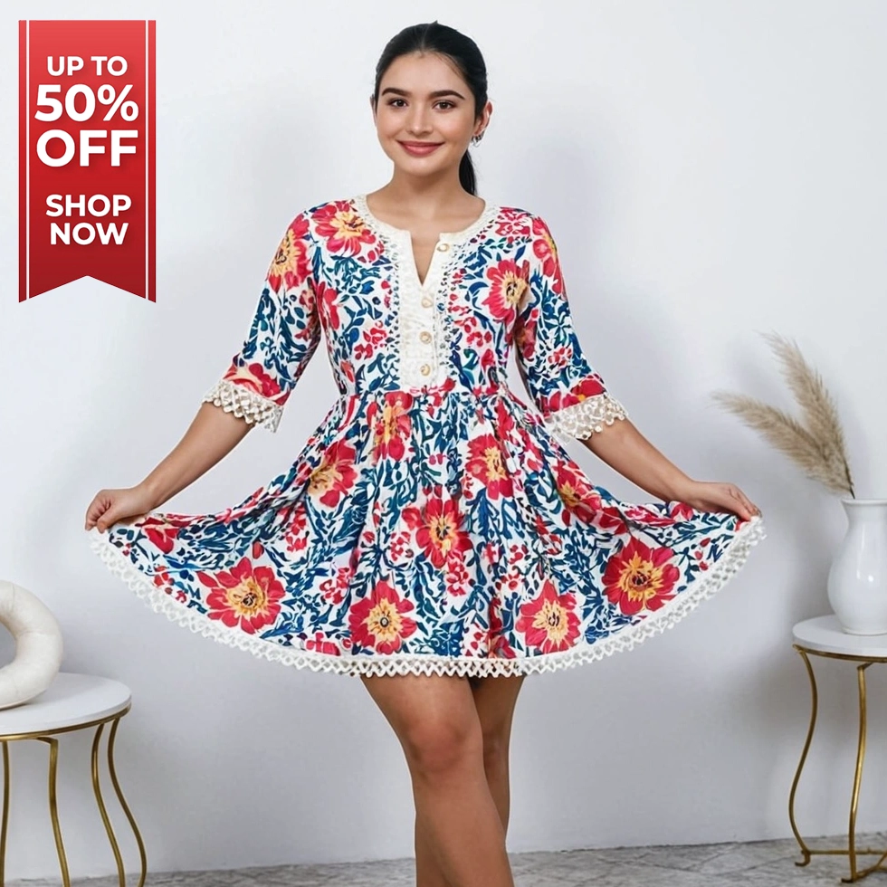 RAJASTHANI WORK WEARABLE TOP | MULTI COLOR | TRENDY TOP