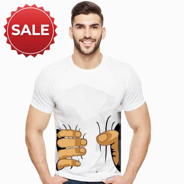 MEN WHITE COLOR GRAPHICS T SHIRT | TRENDY T SHIRT - Image 4