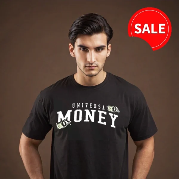 MEN BLACK GRAPHICS MONEY T SHIRT WITH COTTON MATERIAL - Image 6