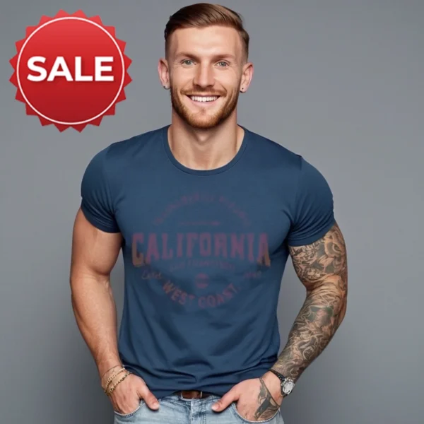 MEN BLUE COLOR GIRGEOUS T SHIRT AESTHETIC FIT