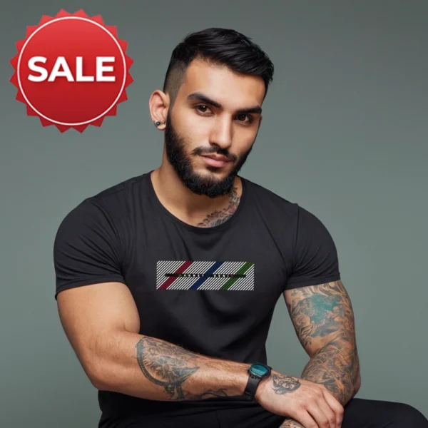 MEN BLACK COLOR AESTHETIC DESIGN T SHIRT AESTHETIC PATTERN - Image 4