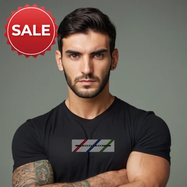 MEN BLACK COLOR AESTHETIC DESIGN T SHIRT AESTHETIC PATTERN - Image 2