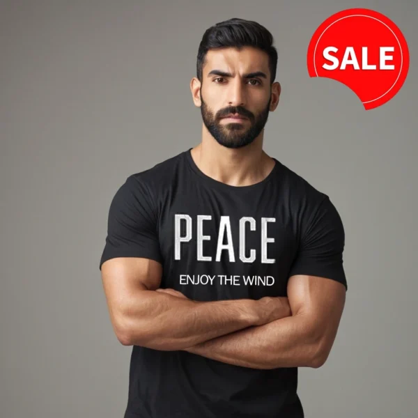 MEN GRAPHIC BLACK COLOR T SHIRT | PEACE GRAPHICS T SHIRT - Image 6
