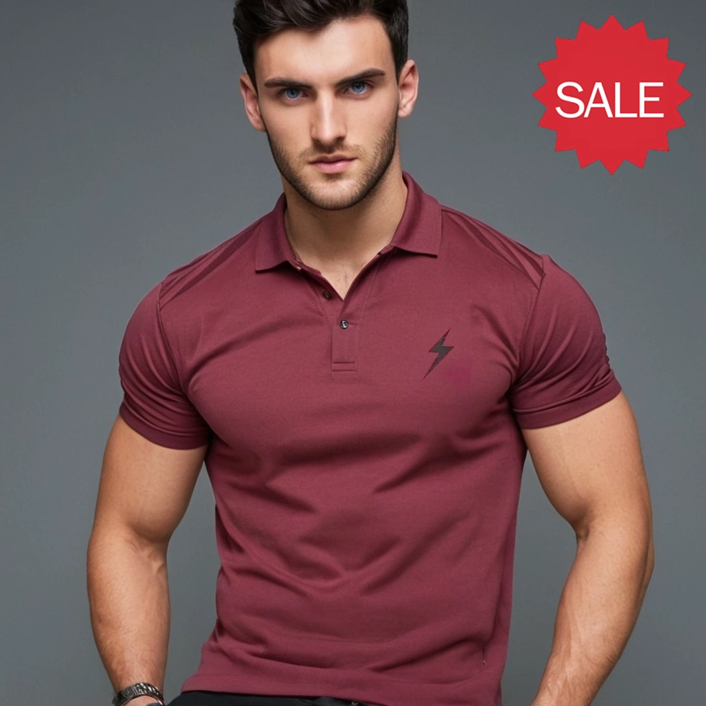 MAROON COLOR CLASSY LOOK MEN T SHIRT WITH COLLARS